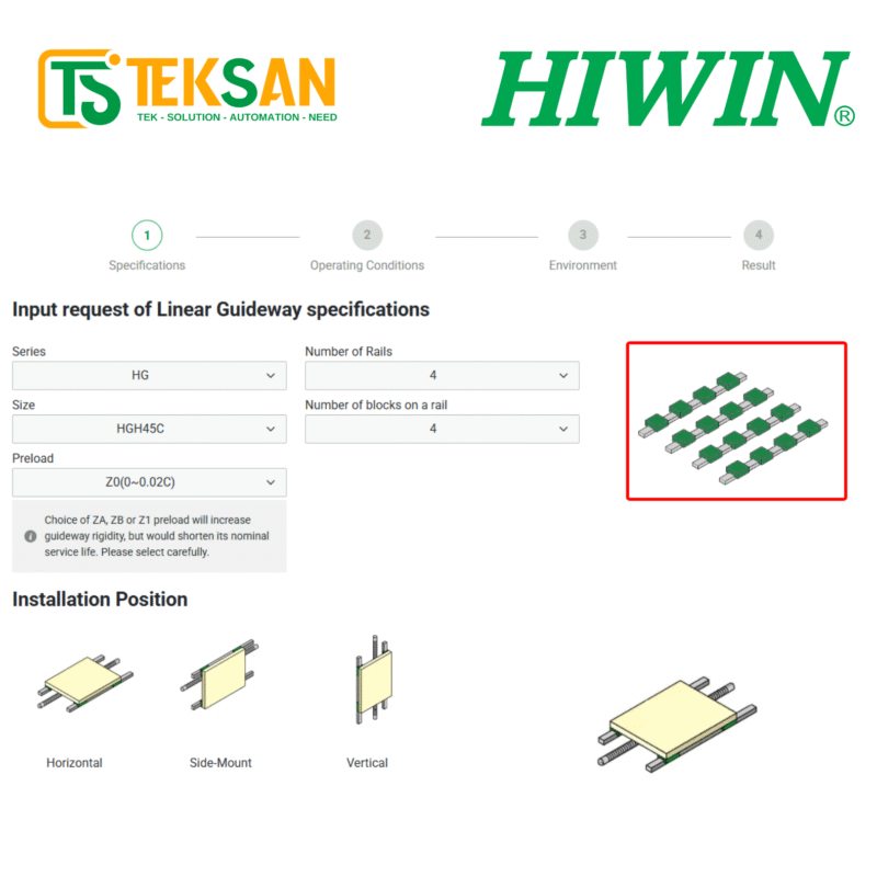 tính toán thanh trượt hiwin