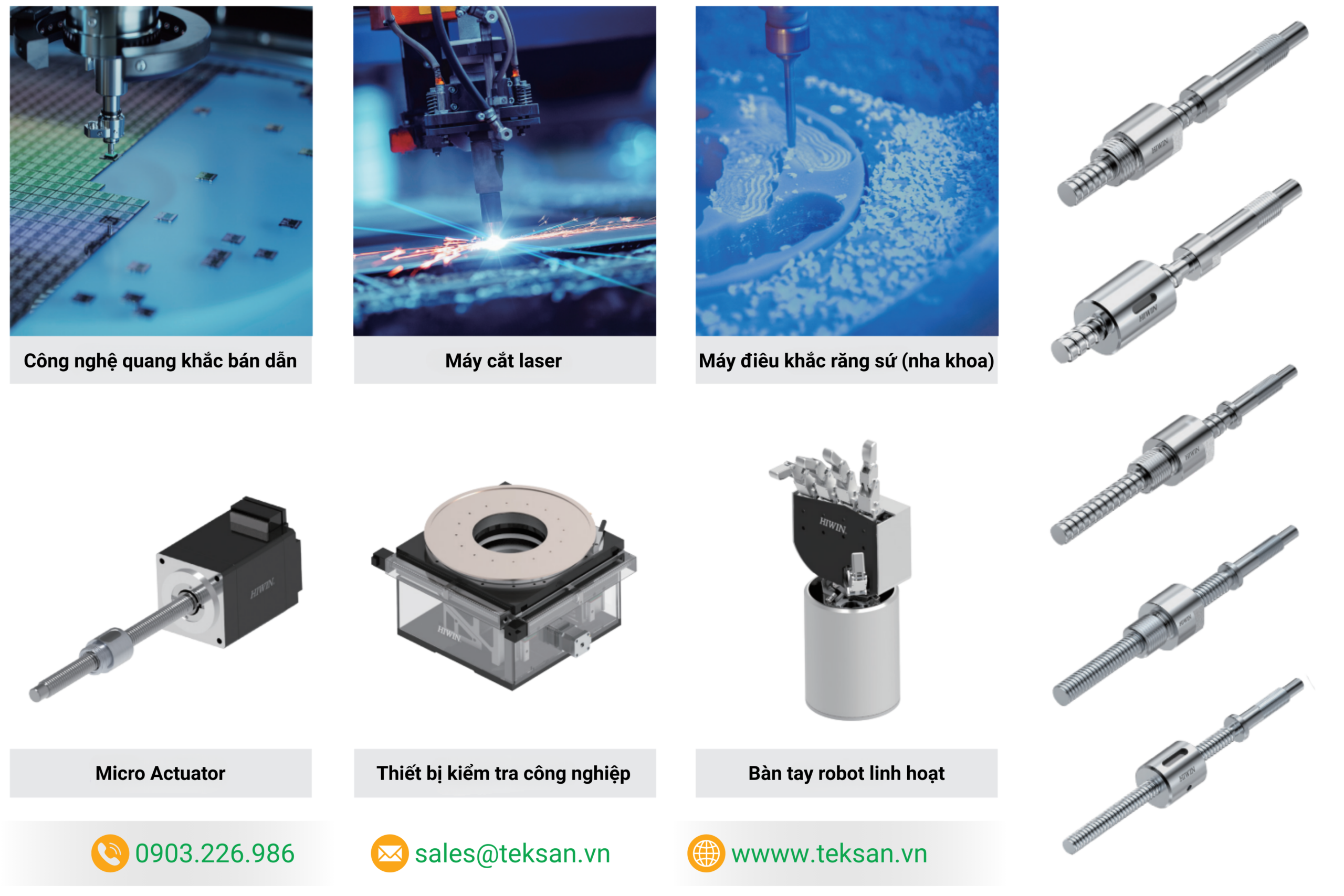 Miniature Ballscrew - ứng dụng