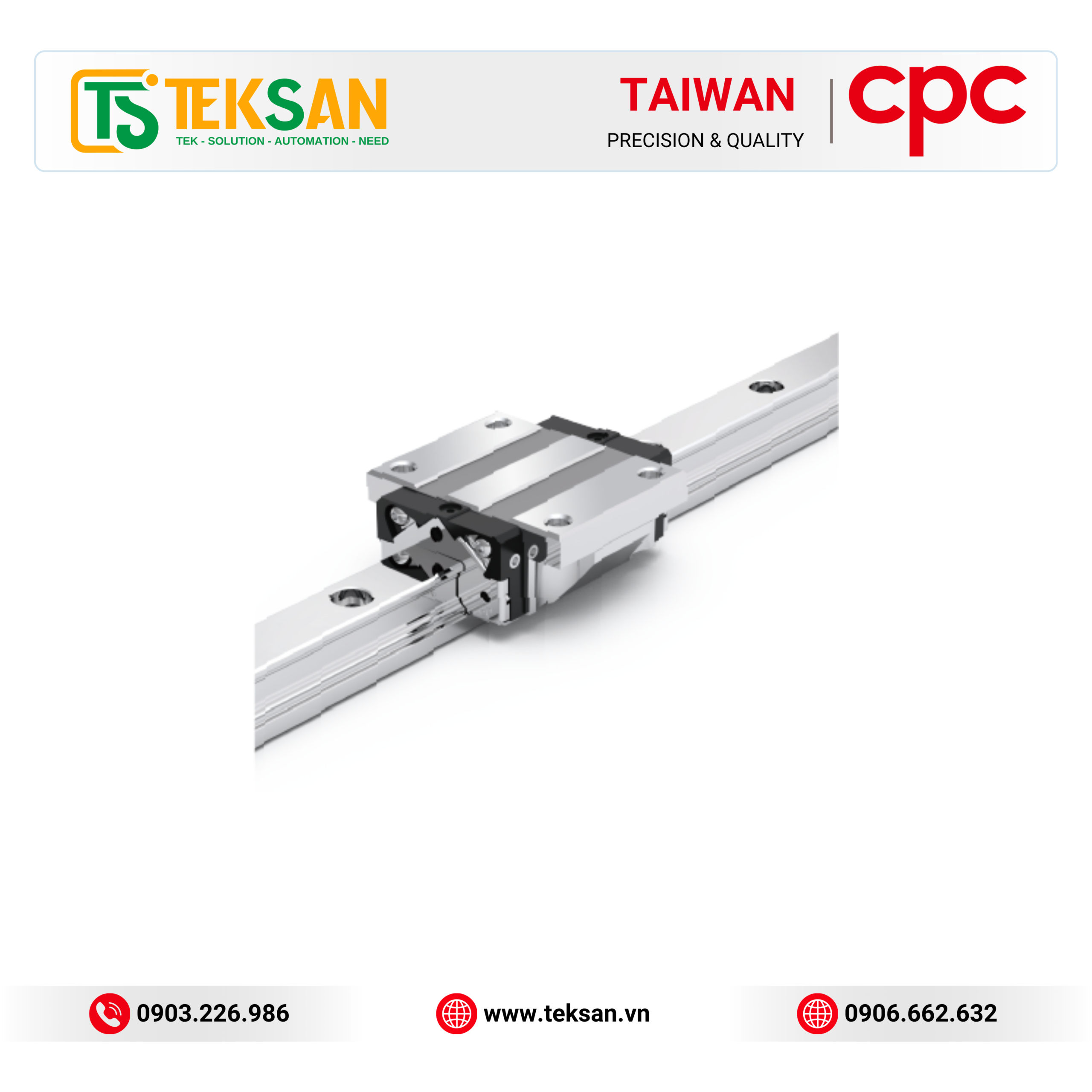 CPC Standard 4-row ball bearing linear guideways Thanh trượt dẫn hướng CPC ARC / HRC / ERC Series – Giải pháp dẫn hướng 4 hàng bi cho độ cứng cao và độ chính xác vượt trội - Ảnh 1