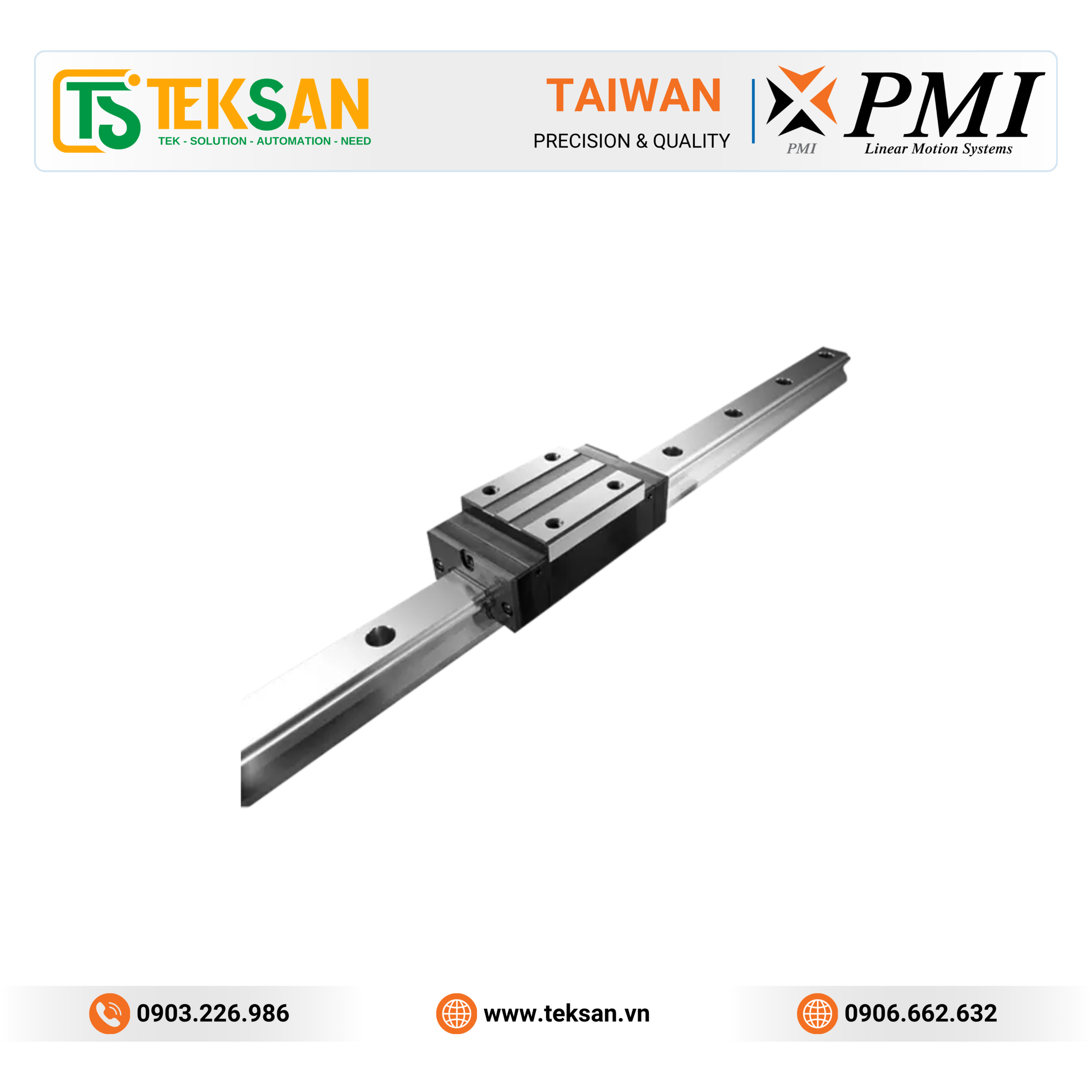 PMI Stainless Steel linear guideway Thanh trượt dẫn hướng inox PMI (PMI Stainless Steel Linear Guideway) - Ảnh 1
